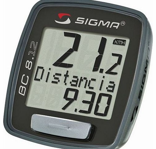 Sigma Sport BC8.12 Wired Cycle Computer - Black