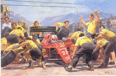 Signed Memorabilia Alan Fearnley - Mansells Debut Victory Print Signed by Nigel Mansell - Print Shipped in protective t