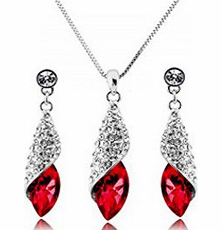 Signore - Signori Water Drop Fashion Jewellery Set Made With Austrian Crystal and 18K PURE WHITE GOLD Plated