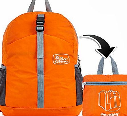 Unisex Outdoor Foldable Backpack Lightweight Travel Bag Daypack - Orange