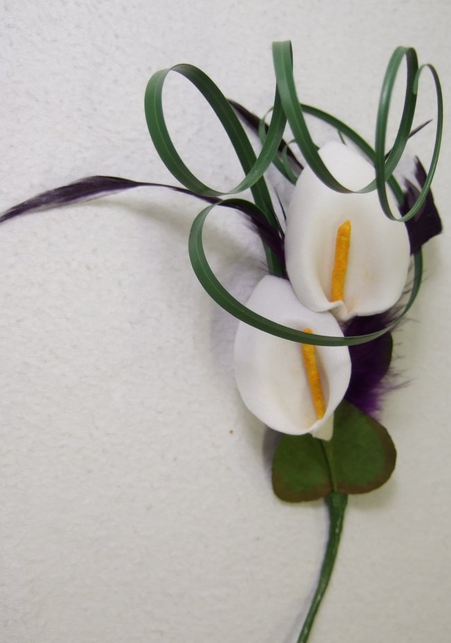 Silk Bouquets Calla lily buttonhole double