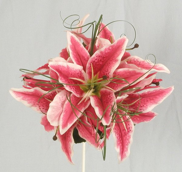 Silk Bouquets Stargazer Lily Bridal Posy