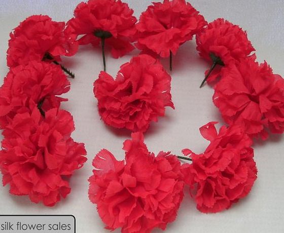 silk flowers 144 Red carnation picks artificial silk flowers, wedding buttonholes, funeral tributes FREE Pamp;P