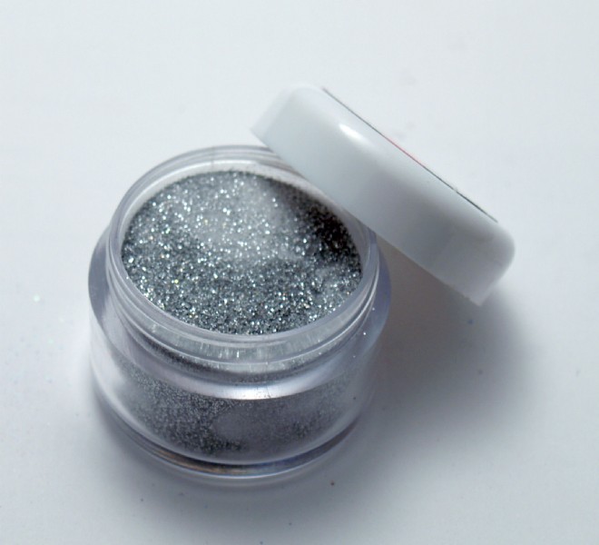 silver Acrylic Powder with Large Silver Glitter
