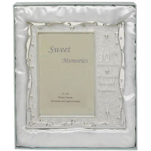 silver and Pearl 30th Anniversary Photo Frame