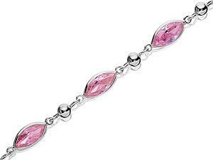 and Pink Cubic Zirconia Bracelet 061571