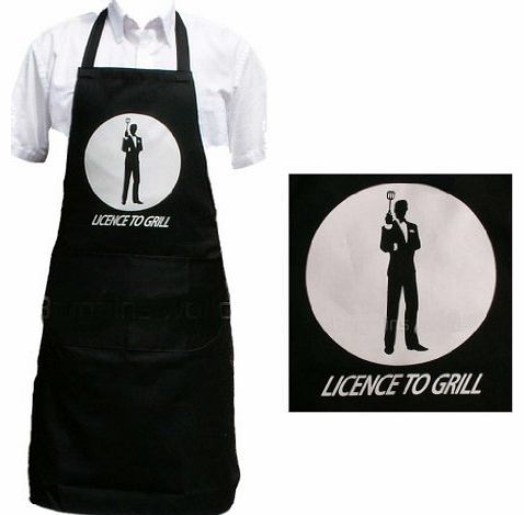 Licence to Grill James Bond 007 Novelty Apron. BBQ or Kitchen. Men & Women. Fantastic Gift!