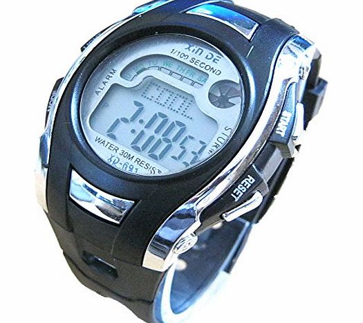 Silver Bullet Trading Mens Boys Digital Sports Watch. Water Resistant. Features Alarm amp; Chronograph Stopwatch.