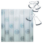 Circles Shower Curtain & Beaded Design