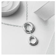Silver Elipse Lariat Necklace