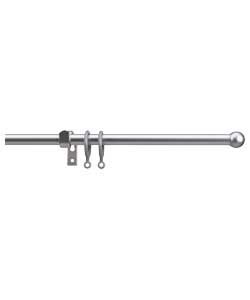 SILVER Extendable Curtain Pole with Ball Finials