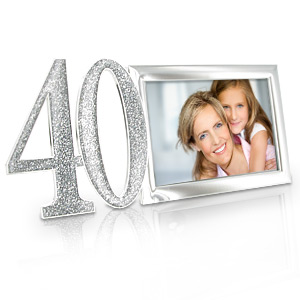 Glitter 40th Birthday Photo Frame