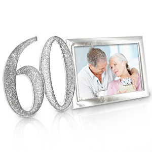 SILVER Glitter 60th Birthday Photo Frame