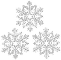 Glitter Snowflake 16.5cm Hanging Dec Pk3