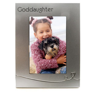 SILVER Heart Great Goddaughter 4 x 6 Photo Frame