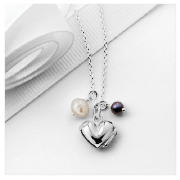 Silver Heart Locket 3 Charm Pendant