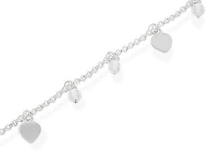 Hearts Crystal and Pearl Belcher Bracelet 061544