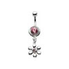 SILVER Jewelled Daisy Dropper Navel Bar Attachment
