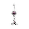 SILVER Jewelled Swirly Dropper Navel Bar Attachment