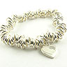 Silver Loop Heart Bracelet