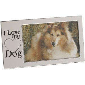 silver Love My Dog Photo Frame