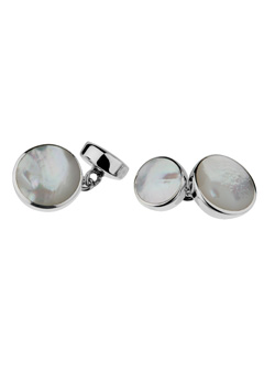 SILVER Mother of Pearl Cufflinks