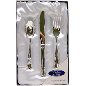 silver plated 3 Piece Christening Cutlery Set