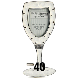 silver Plated 40th Birthday Champagne Glass