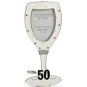 Silver Plated 50th Birthday Champagne Glass