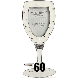 silver Plated 60th Birthday Champagne Glass