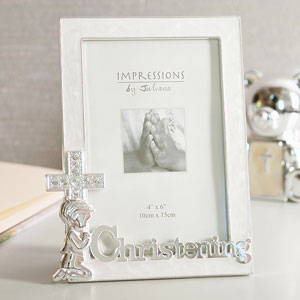Plated Christening 4 x 6 Photo Frame