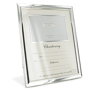 silver Plated Data Christening Photo Frame