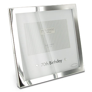 silver Plated Printed Mount 70th Birthday Photo
