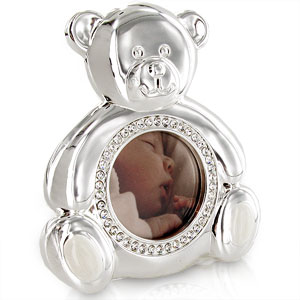 SILVER Plated Teddy Bear Photo Frame by Bambino