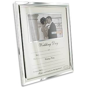 silver Plated Wedding Day Data Photo Frame