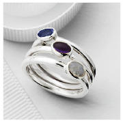 Purple Semi-Precious Stacking Rings, Large