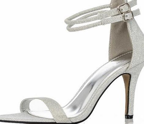 SILVER Shimmer Strap Sandals