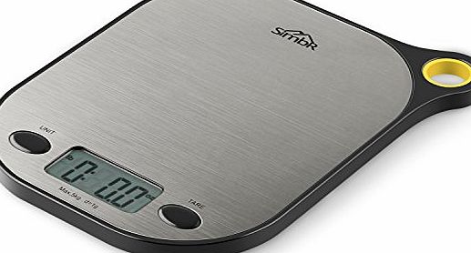 SIMBR Digital Kitchen Scale 5000g Hangable Electronic Food Scale with LED Display-Grey