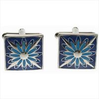 Simon Carter Blue Turquoise Flower Cufflinks by