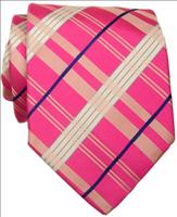 Pink Check Silk Tie by