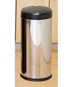 Human 30 Litre Touch Bin Polished Stainless Steel