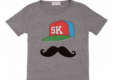 Moustache Baseball Cap T-shirt Heather grey `4