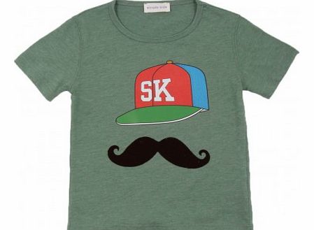 Moustache Baseball Cap T-shirt Khaki `4 years