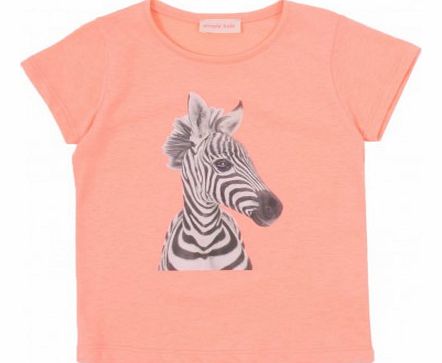 Zebra T-shirt Peach `8 years,12 years