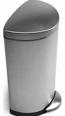 30L Semi-Round Pedal Bin - Stainless