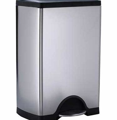 Simplehuman 38L Rectangular Pedal Bin - Silver