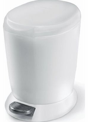 Round Pedal Bin, 6 L - White Plastic
