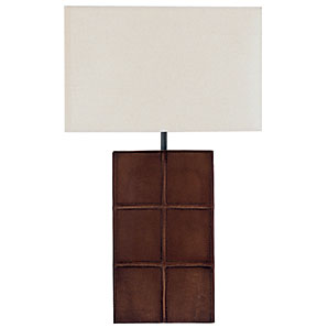 Simply Clear Saddler Tan Leather Look Lamp