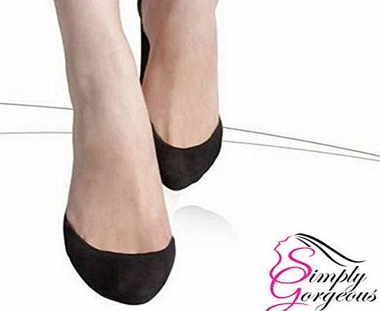 10 Pairs Ladies Shoe Liner Footsies - Black
