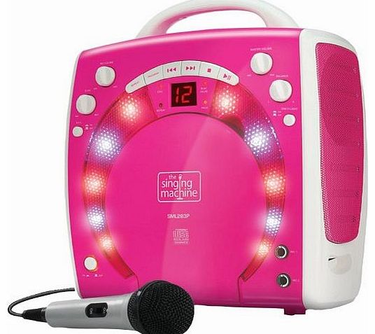 Singing Machine SML-283 Portable CD-G Karaoke Player and 3 CDGs Party Pack - Pink